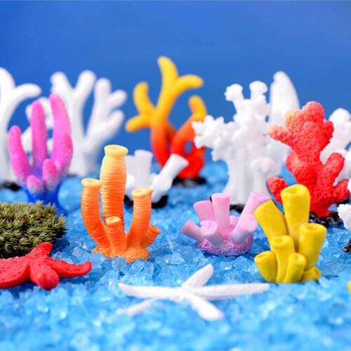 1 PC Simulation Resin Coral Ornaments Artificial Fish Tank Aquarium Desktop Adornment Cute DIY Landscape Making Decoration