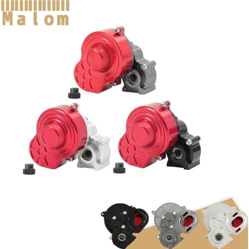 48P Metal Transmission Gearbox with Motor Gear/Protective Cover for 1/10 RC Rock Crawler SCX10 Truck Upgrade Parts