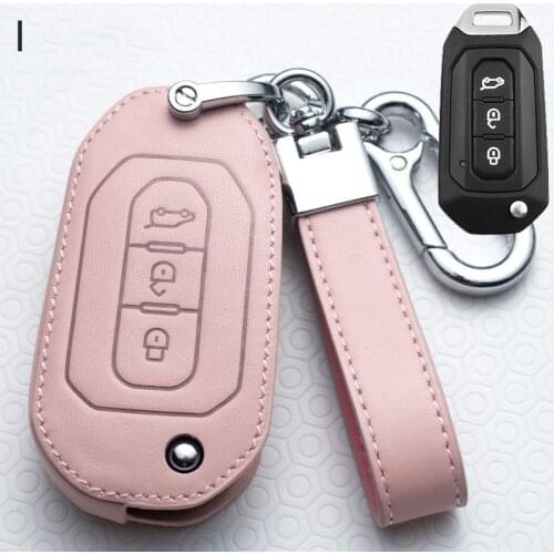 Leather Car Key Case Cover for Ford Ranger C-Max S-Max Focus Galaxy Mondeo Transit Tourneo Custom RS ST Fiesta hain Shell