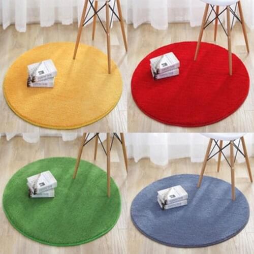 Round Carpet For Kids Room Bed Room Floor Fluffy Carpet Orange Yellow Purple Pink Green Shaggy Area Rug Mat Modern Home Decor