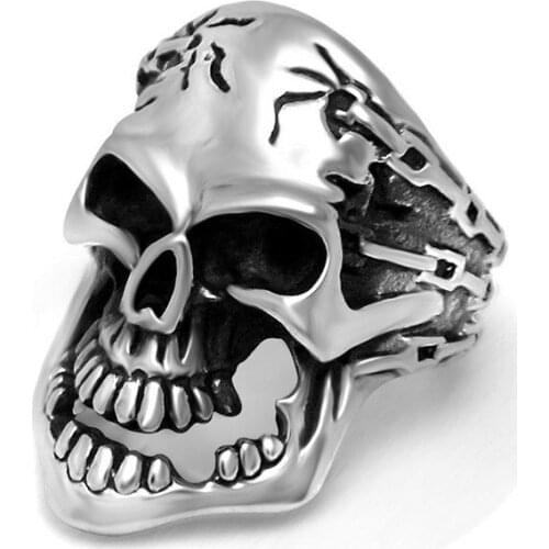 Personality Exaggeration Rock Man Ring 316L Stainless Steel Viking Rings Fine Smooth Polish High Quality Gift