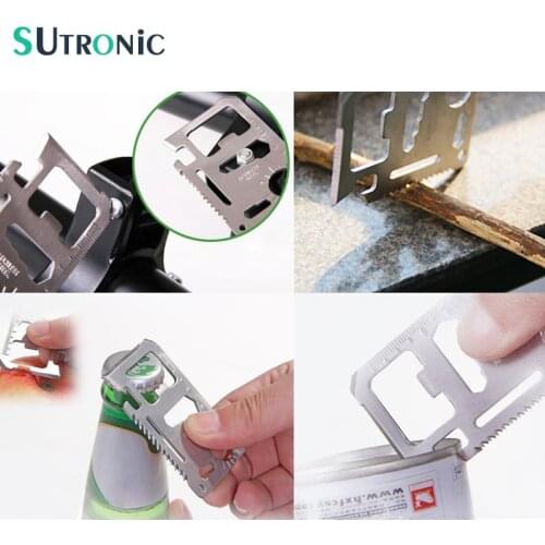 Multi Tools 11 in 1 Multifunction Outdoor Hunting Survival Camping Pocket Military Credit Card Knife Stainless Steel Silver