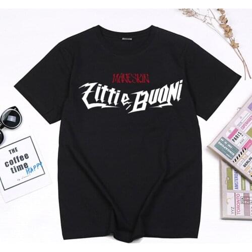 Fashion Cool Maneskin Zitti E Buoni Printed T Shirt Popular Italian Combination Singer Damiano David T-shirt Casual Loose Tops