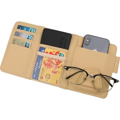 New Car Sun Visor Bill Pen Business Card Holder CD DVD Organizer Storage Box Sunglasses Clip Stowing Tidying Car Accessories