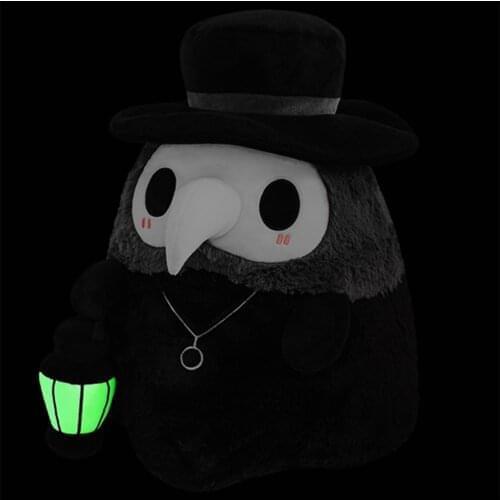 20cm Cartoon Animal Plague Doctor Beak Stuffed Plush Toy Halloween Beak Doctor Party Prom Props Luminous Plush Toys Gifts