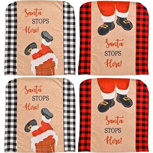 Christmas Cloth Chair Cover Santa Claus Covers Merry Christmas Decorations For Xmas Home Table Decorations Gifts