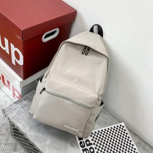 2020 New Large Capacity Canvas Backpack Fashion Simple Solid Color High School Students Leisure Travel Backpack School Backpack