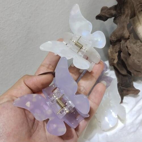 Butterfly hairpin Korea grasping clip super fairy plate hair ponytail hairpin butterfly acetate headdress