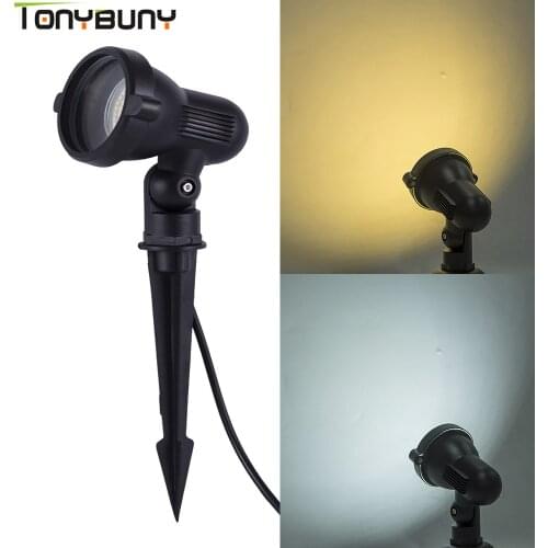 GU10 Led Floodlight IP65 Garden Pathway Lamp Outdoor Yard Lawn Light with Spike Led Landscape Decor Lighting Fixtures 5W 10W