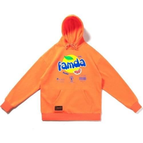 Famda Printed Hip Hop Men Hoodie Sweatshirt Fashion Harajuku Hooded Pullovers Teen Streetwear Vintage Casual Men’s Hoodies Tops