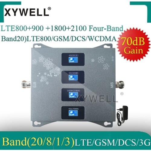 LTE800 900 1800 2100mhz Cell Phone Booster Four Band Mobile Signal Amplifier 2G 3G 4G LTE Cellular Repeater LTE GSM DCS WCDMA
