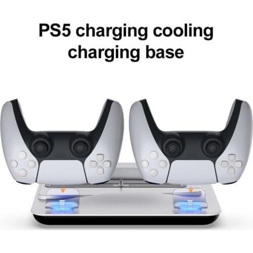 For PS5 Vertical Stand With Cooling Fan Base Dual Controller Charger Console Charging Station Fan Cooler For PS5 Support Stands