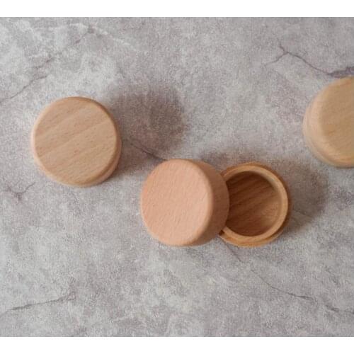 100pcs/lot Small Round Wooden Storage Box Ring Box Vintage Decorative Natural Craft Jewelry Box Case Wedding Accessories