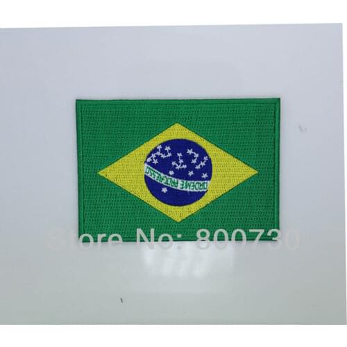 10p Brazilian Flag Patch Embroidered Iron-on Patch