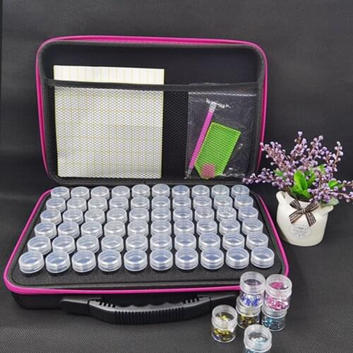 120 Bottles Diamond Painting Accessories Container Storage Bag Box Carry Case 5D Embroidery Cross-Stitch Mosaic Tools Handbag