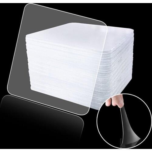 20 Pcs Double-Sided Transparent Adhesive Auxiliary Paste Strong Seamless Tile Hook Magic Stickers