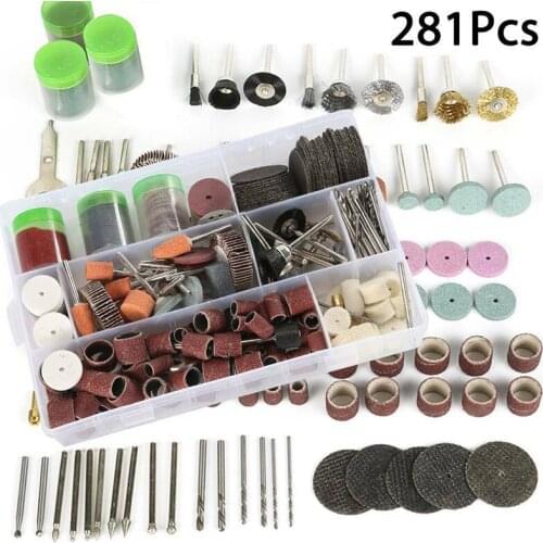 281Pcs Rotary Drill Grinding Tool Accessories Bit Set Polishing Kit For Wood Stone Glass Supplies 19*13*4cm