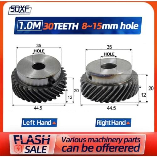 45 degree ，One piece, left helical gear, 1M30T, can be used with matching right helical gear, factory direct sale