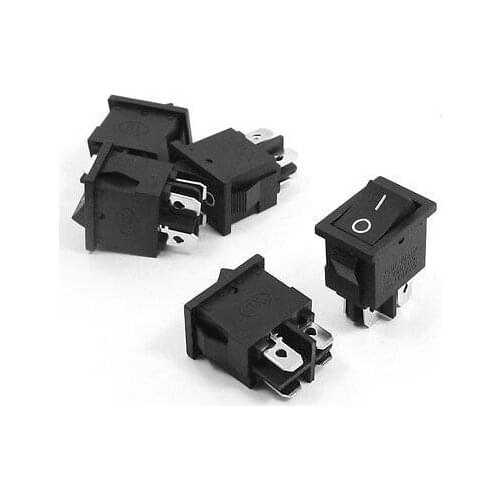 Free shipping !Panel Mounted 4Pin DPST on/off Rocker Switch AC 250V 6A 125V 10A 5 Pcs