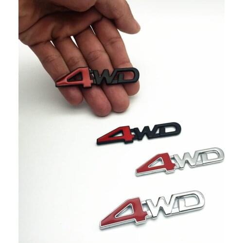 FDIK 2PCS/set Car Tail Rear Side Metal 4x4 RC Car 4WD Sticker 3D Chrome Badge Car Emblem Badge Decal Auto Decor Styling 4WD