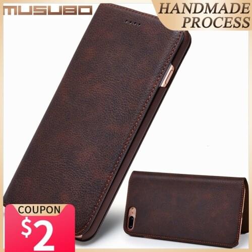 Musubo Luxury Leather Phone Case For iPhone Xs Max X 7 Plus 6 6s Ultra thin Cover Cases With Card Slot Flip for iphone 11 8 Plus