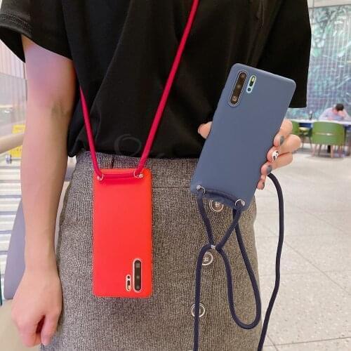 Liquid Silicone Crossbody Shoulder Strap Cover For OPPO Reno 2 Z A R11S R11 R9S R9 Plus Case Necklace Lanyard Rope Chain Fundas