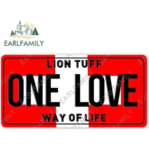 EARLFAMILY 13cm x 6.5cm for One Love Switzerland License Plate Car Stickers Vehicle Printing Decals Waterproof Occlusion Scratch