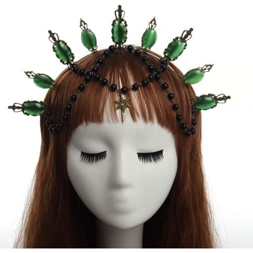Vintage Gothic Crown Headband Evil Queen Vampire Pagan Wicca Headpiece Headdress