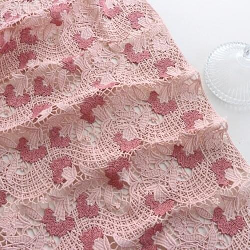 High-end Water-soulble Emboidered Lace Fabric Dress Shirt Clothing Fabric DIY Clothes Sewing Accessories Width 125cm 1Yard