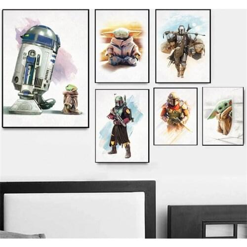 Canvas Painting Disney Movie Star Wars "Alien" Yoda Posters and Prints Cuadros Wall Art Picture for Living Room Home Decoratin
