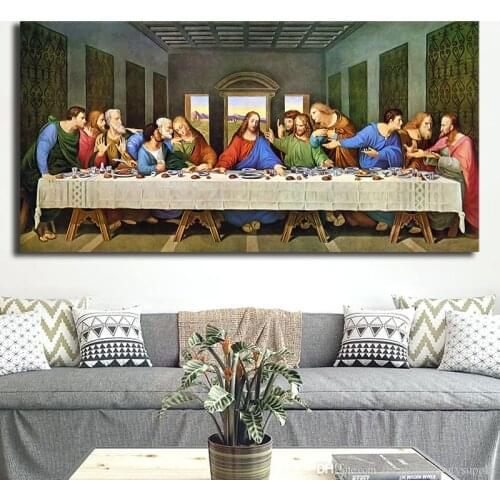 The Last Supper Jesus Paintings on Canvas Modern Decorative Wall Pictures For Living Room Home Decoration