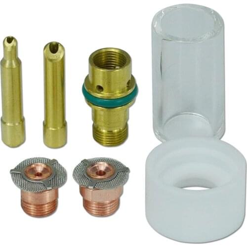 Gas Saver Pyrex Cup Kit for DB SR CK WP 17 18 26 TIG Welding Torch 7pcs