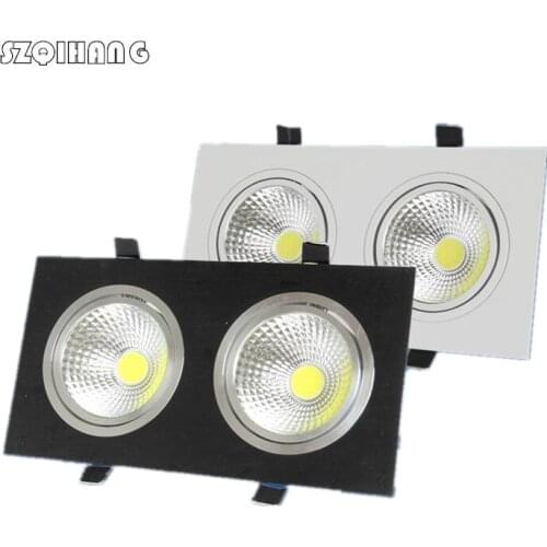 Square LED COB Downlight 2*7W 2*12W 230mm*120mm Dimmable LED Spot light Recessed Ceiling LED spot Light For Home Cold Warm White