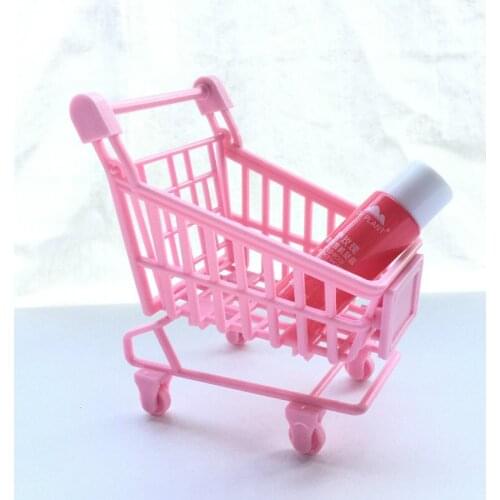 Mini Shopping Carts Toy Cart Simulation Miniature Shopping Cart Storage Pretend Play Toys Handcart Toy Baby Trolley for Kids