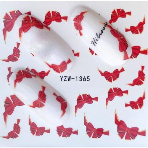 Bowknot Hat Tie Nail stickers art decorations slider adhesive Water Transfer decals manicure lacquer accessoires polish foil