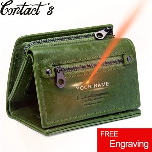 2020 New Fashion Design Women Wallets Genuine Leather Trifold Purse With Zipper Card Photo Holder Wallet For Woman High Quality