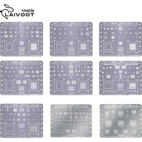 WL universal BGA reballing stencil kit 0.12mmthickness tin mesh solder template for MAX XS 8p 7 6S 6 5C se