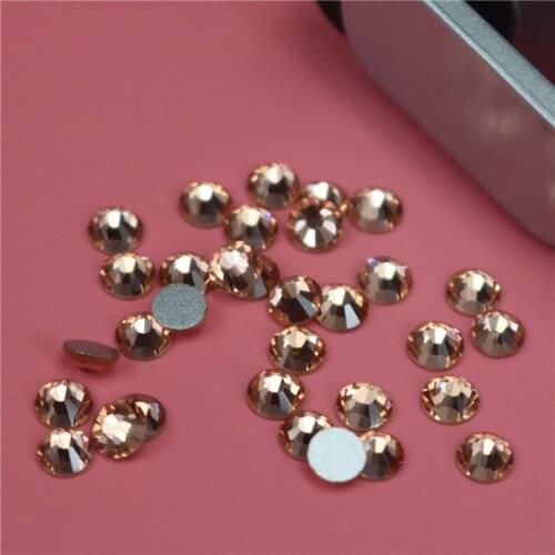 Light Peach Non Hotfix Crystal Rhinestones For Nails Art Decoration SS3-SS34 Flatback Glue On Strass Stones DIY Crafts Garments