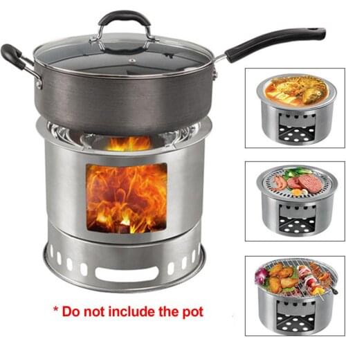 Camping Stove Foldable Storage Barbecue Outdoor Windproof Wood Stove Picnic Cooking Stove Camping Supplies