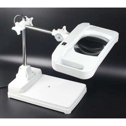5X 10X HD Table Top Lifting LED lighting Reading Magnifying Glass with LED lamp Magnifier rectangle