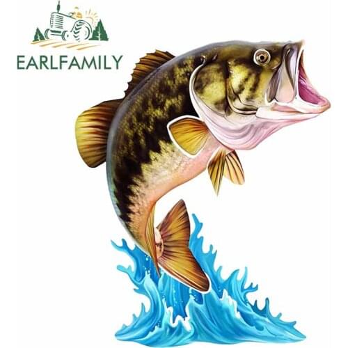EARLFAMILY 13cm x 10.9cm For Fish Vinyl Car Stickers Creative Decal 3D Funny Car Door Protector Waterproof Sunscreen Decoration