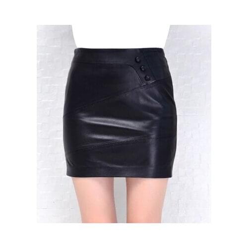 Top brand Waist Women High Sheepskin Skirt high quality