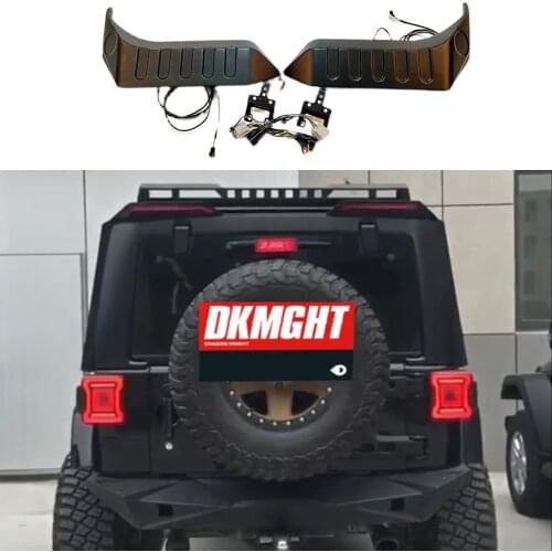 Tailplane Spoiler Wing ABS Fit For Jeep Wrangler JK 2007-2017 JL 2018-2020 with Turn Signal and Brake Light Tail wing with light