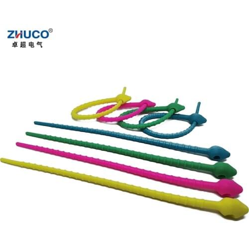 ZHUCO 5pcs 18cm Food Grade Silicone Bag Ties Cable Management Zip Tie Twist All-purpose Multi-use Bag Clip Bread Tie Food Saver