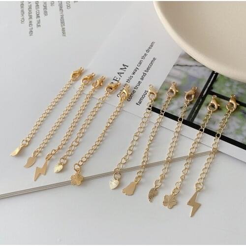 14K gold-coated color tail chain extension chain diy handmade jewelry accessories necklace bracelet material package chain