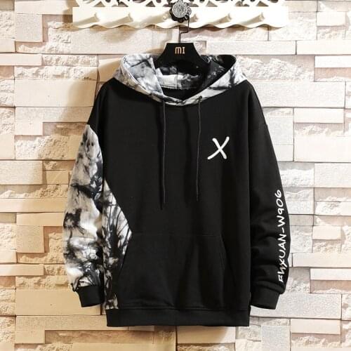 2021 Hoodie Sweatshirts MenS For Japanese Streetwear Style Hip Hop Streetwear Casual Black White Oversize Long-Sleeved Clothes
