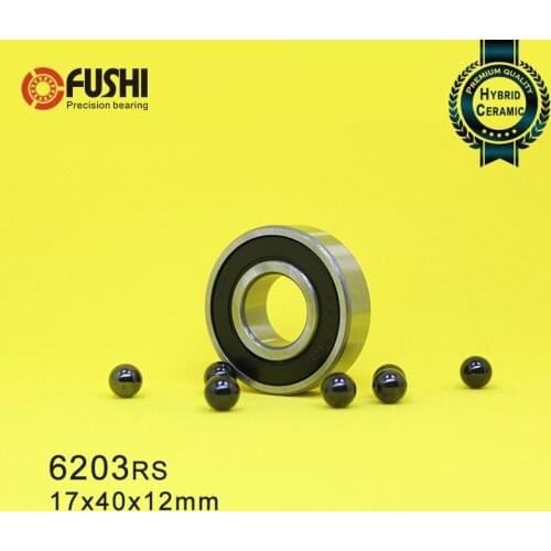 6203 Hybrid Ceramic Bearing 17*40*12 mm ABEC-1 1PC Industry Motor Spindle 6203HC Hybrids Si3N4 Ball Bearings 3NC 6203RS