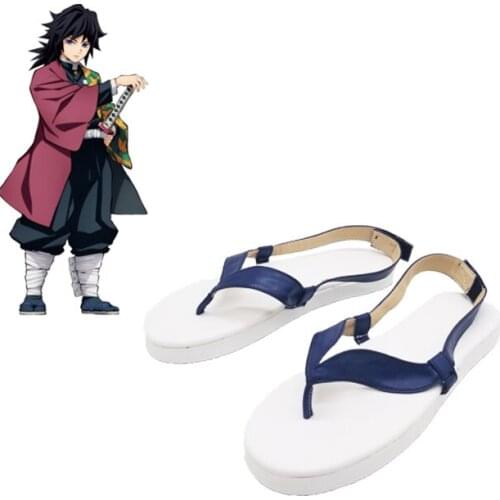 Anime Demon Slayer Kimetsu no Yaiba Tomioka Giyuu cosplay shoes custom made