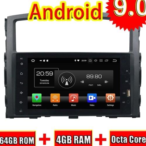 Topnavi 8'' Android 9.0 Car Autoradio Audio Player For MITSUBISHI PAJERO 2006-2012 GPS Navigation Stereo Double Din NO DVD 4+64G