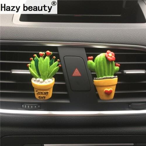 Hazy beauty The potted cactus succulents perfume car air freshener Car Perfume Car-styling Perfumes 100 Original